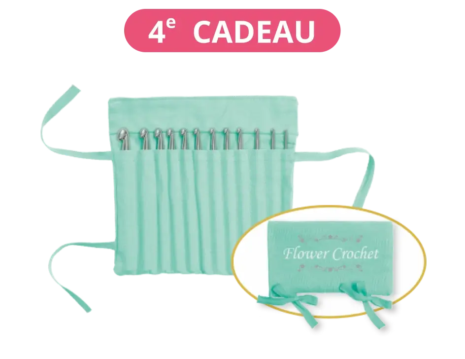 Le set de 12 crochets et sa pochette
